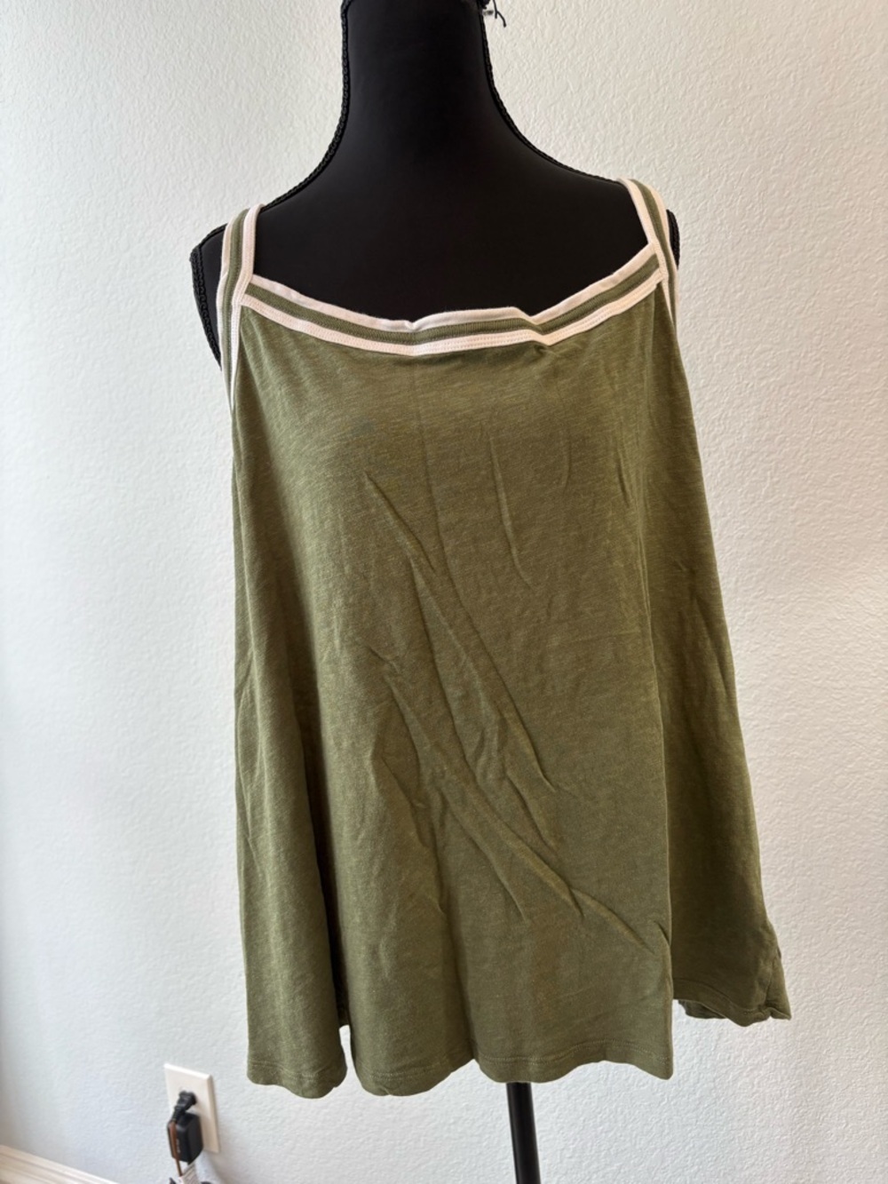 Torrid Olive Green Camisole with White Trim